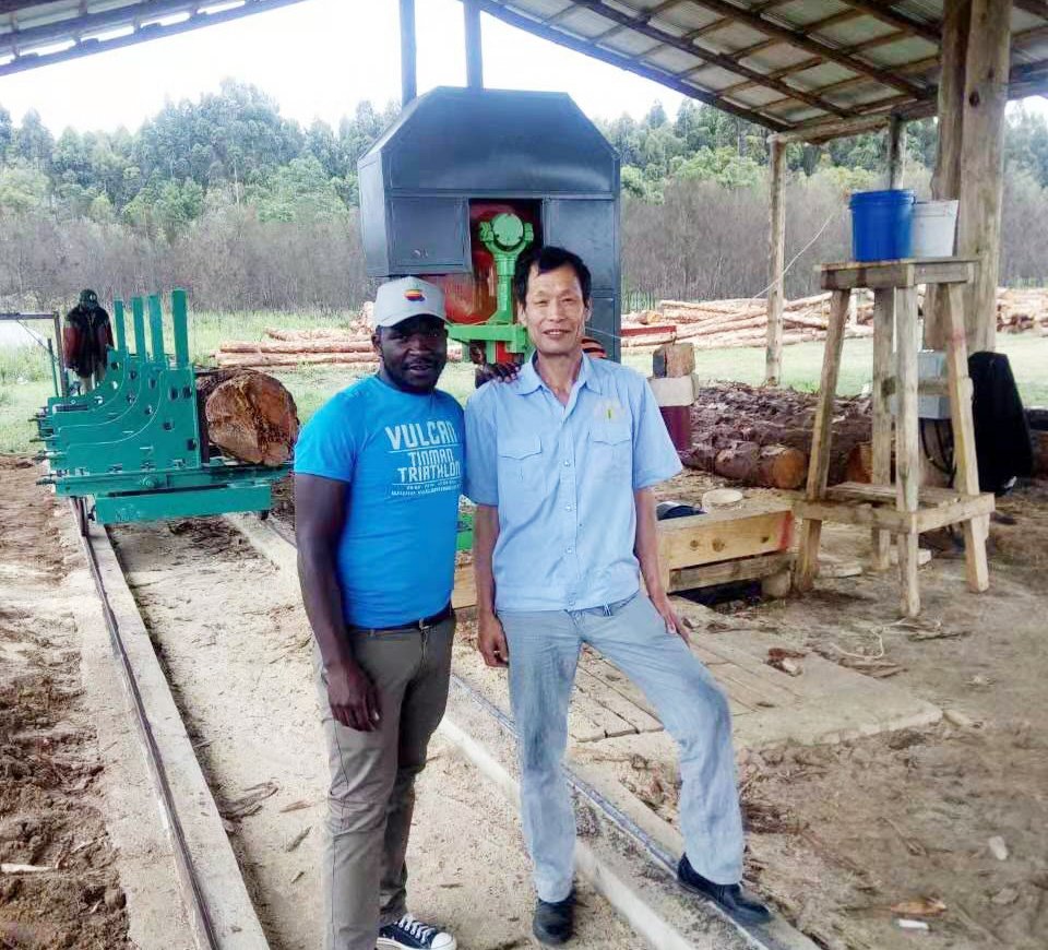 vertical sawmill with electric log carriage works in Africa